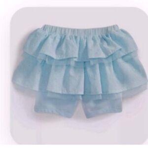 Blue Ruffled Kids Skooter Short EUC Size 18